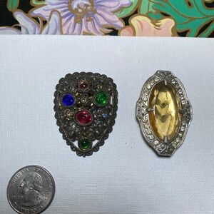 Vintage Shoe/sweater clips with Colorful Gems